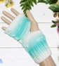 Crochet gloves. Turquoise and white dragon scale gloves. Fingerless gloves. - Image 5