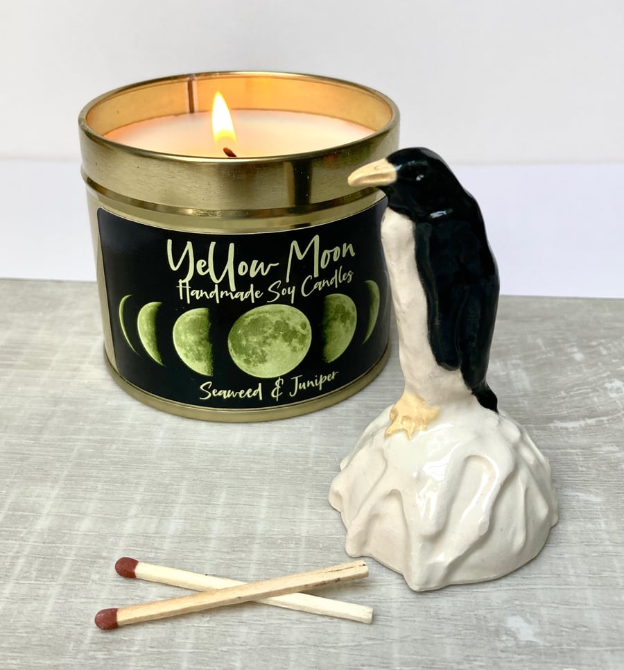 Penguin on Ice candle snuffer ornament