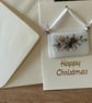 Unique Handcrafted Christmas Card with Artisan Fused Glass baubles and acorns  - Image 2