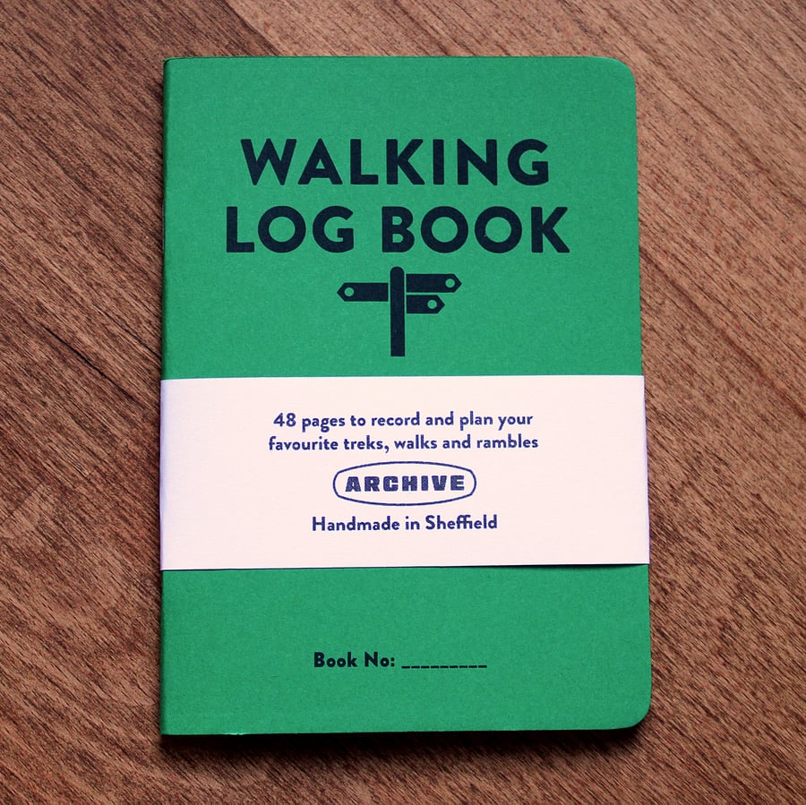 Single A6 ‘Walking’ pocket log book with typographic design cover
