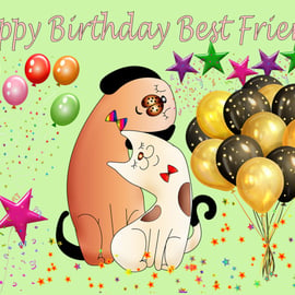 Happy Birthday Best Friend Card A5