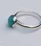 Peruvian Amazonite Ring with Sterling Silver, Hallmarked, size R - Image 3