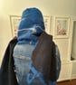 Hand Felted Merino Wool Scarf – Cobalt Blue Wearable Fiber Art – OOAK Artistic W - Image 2