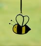 Stained Glass Yellow Black Bumble Bee Suncatcher
