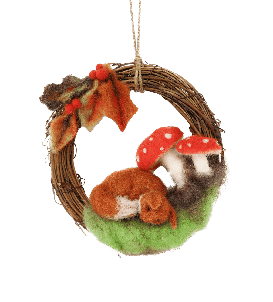 The Crafty Kit Company 'Autumn Fox Wreath' Needle Felting Kit