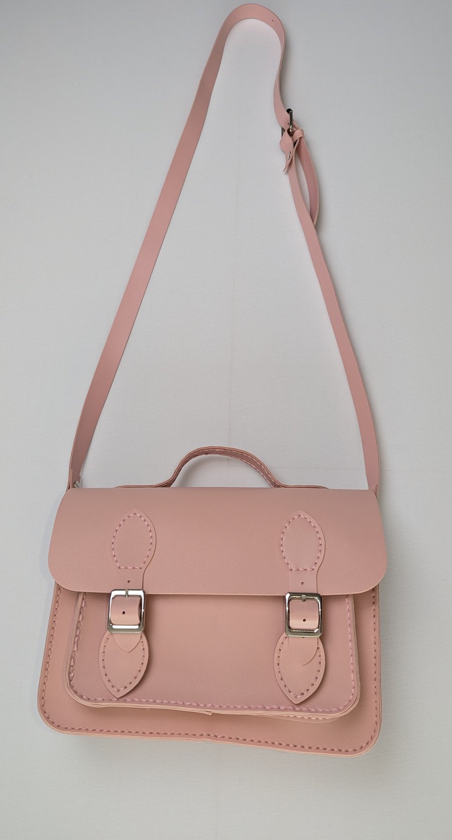 HandBag Faux Leather Satchel in Pink