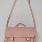 HandBag Faux Leather Satchel in Pink