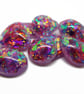 10 Red Metallic Cabochons in 5 Shapes, Handmade with Resin - Image 7