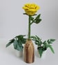 Single stem rose, yellow macrame rose, textile rose - Image 4