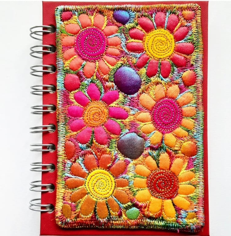 Sketchbook Spiral Bound Square 6 x 4 inches with Free Machine Embroidery Cover