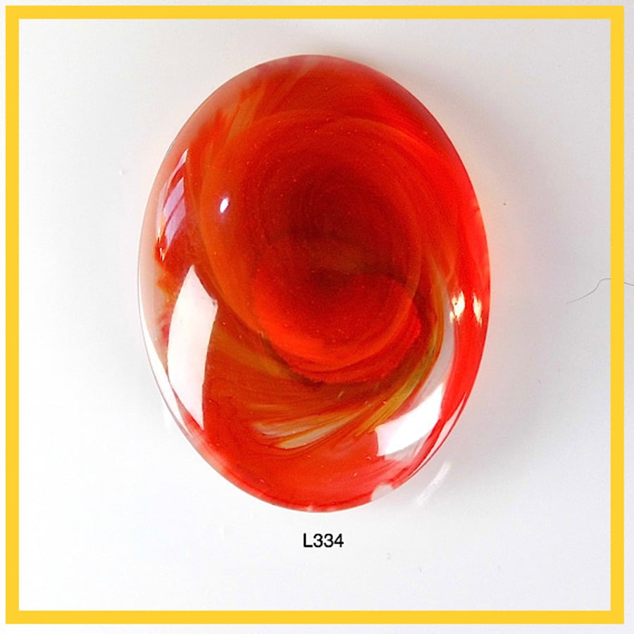 Large Flame Cabochon, hand made, Unique, Resin Jewelry - L334