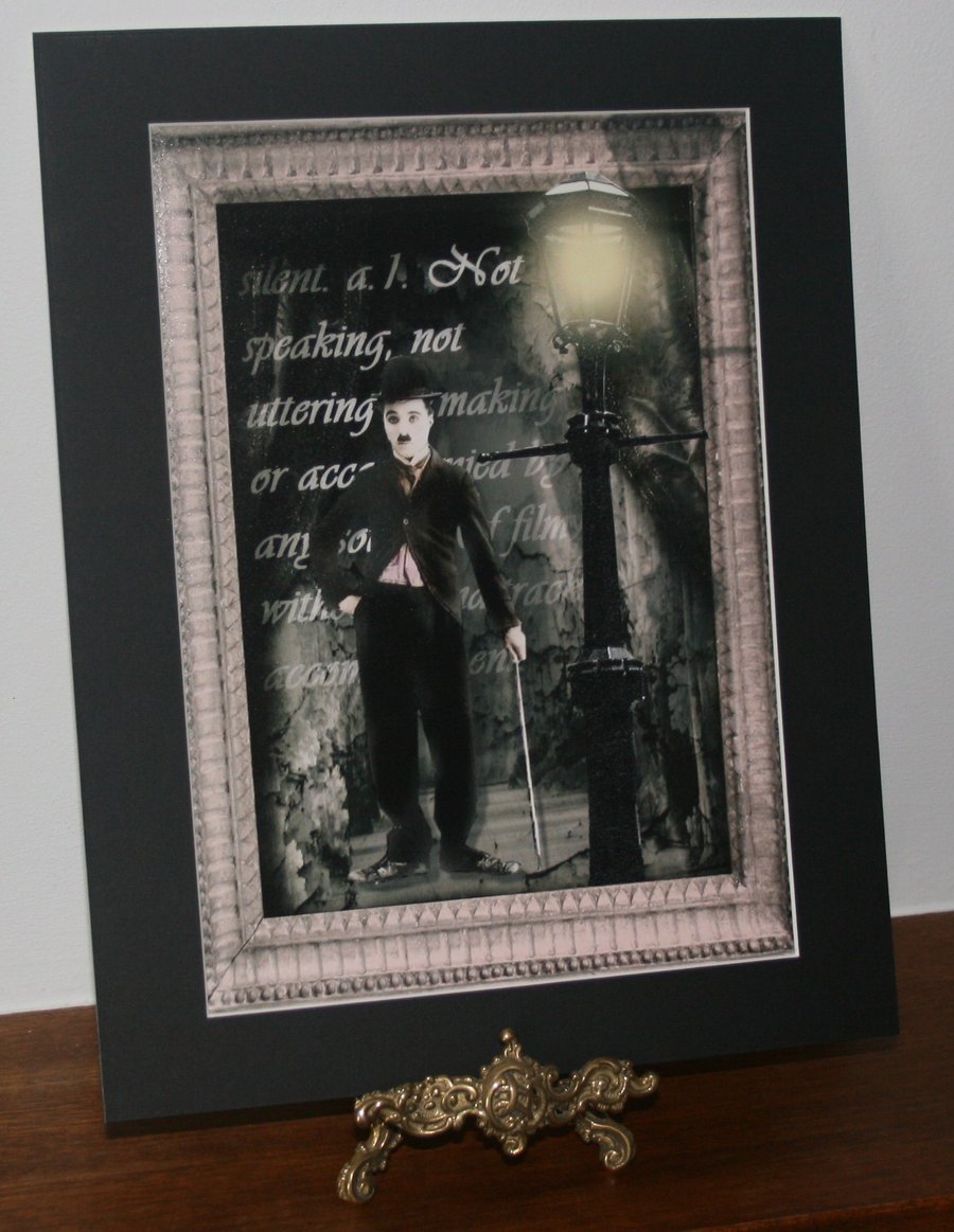  Chaplin Tramp print  Silent era art print Hollywood art movies films 