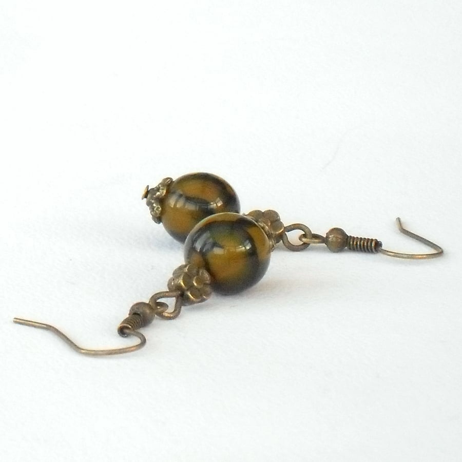 SALE: Dragon-vein agate handmade earrings