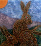 Handmade Fused Glass 'The Hares & The Moon' Picture - Image 3