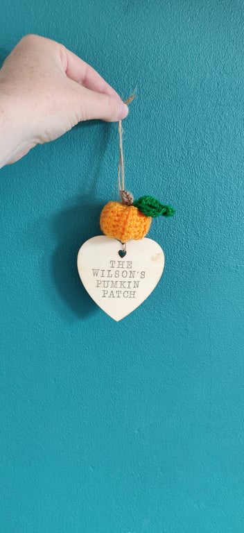 Pumpkin Patch Wooden Sign, Halloween Pumpkin Plaque, Crochet Pumpkin Decoration,