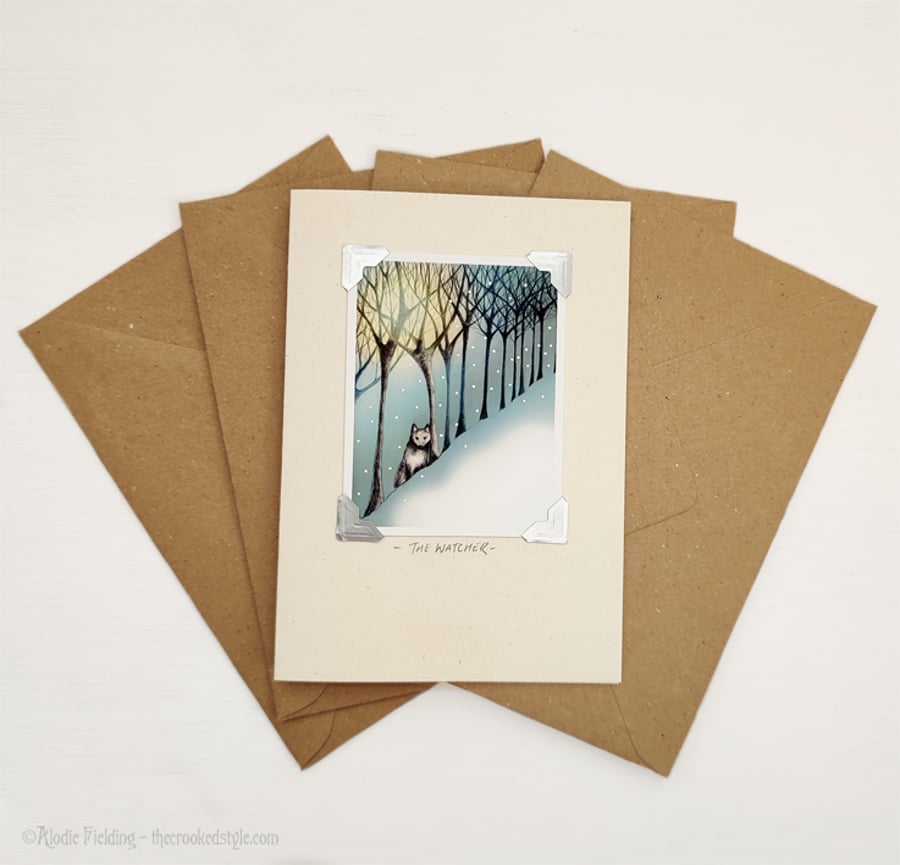 The Watcher - Mini Print Hand Made Card