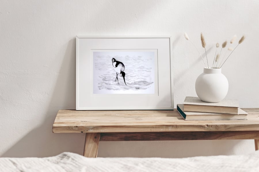 Avocet wall art - British wildlife art print