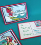 Santa Holiday Textile Postcard Decoration hand embroidered personalised message