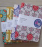Handmade A6 notebook with geometric pink pattern - Image 4