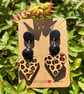 Grrr! Leopard Skin-Patterned Heart Earrings