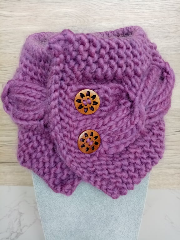 Cable Knit Neck Warmer in Orchid, Scarf, Handmade, Gift for her Christmas