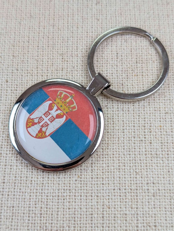 Serbia Flag Keyring