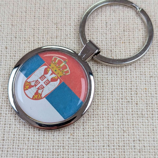 Serbia Flag Keyring