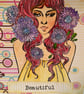 Fabulous beautiful girl and flowers card - Image 2