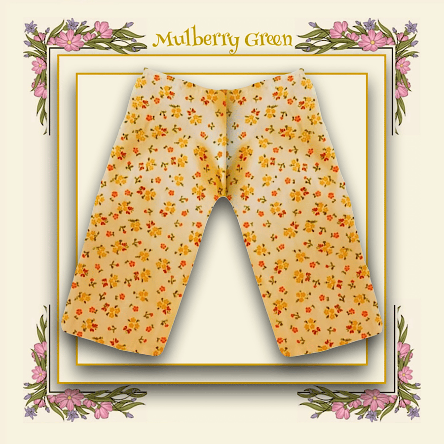 Apricot Flowered Cotton Trousers