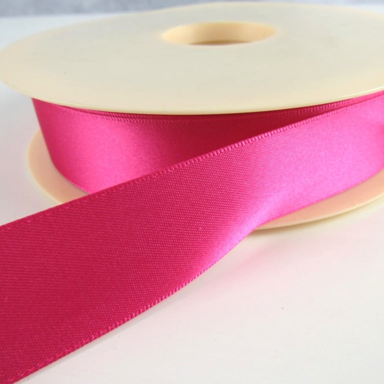 10m Bright Pink Satin Ribbon 2.5cms