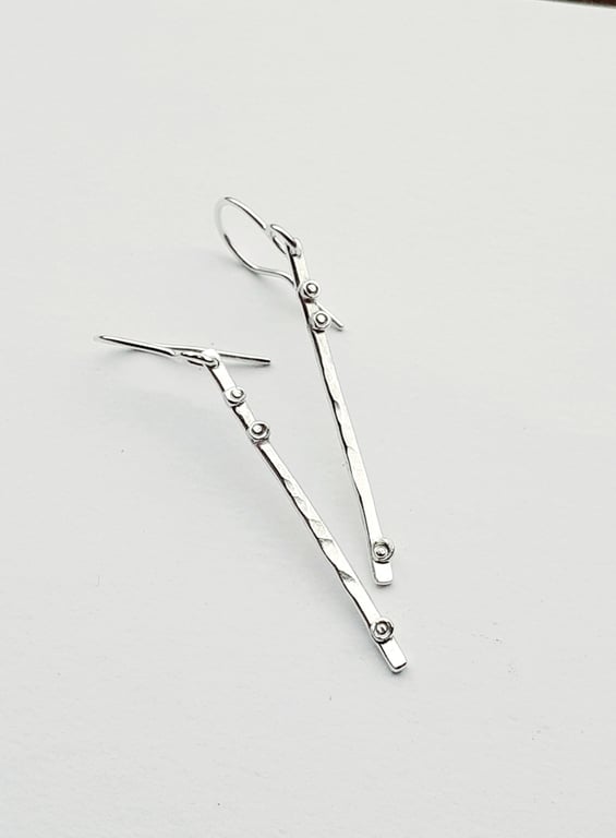  Sterling Silver DANGLE earrings, Handmade Urban Jewellery