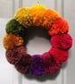 Wool Pompom Wreath, Autumn Colours, Plush Autumnal Seasonal Decor, 23cm. - Image 10