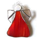 Angel Amber Red Stained Glass suncatcher Christmas decoration 