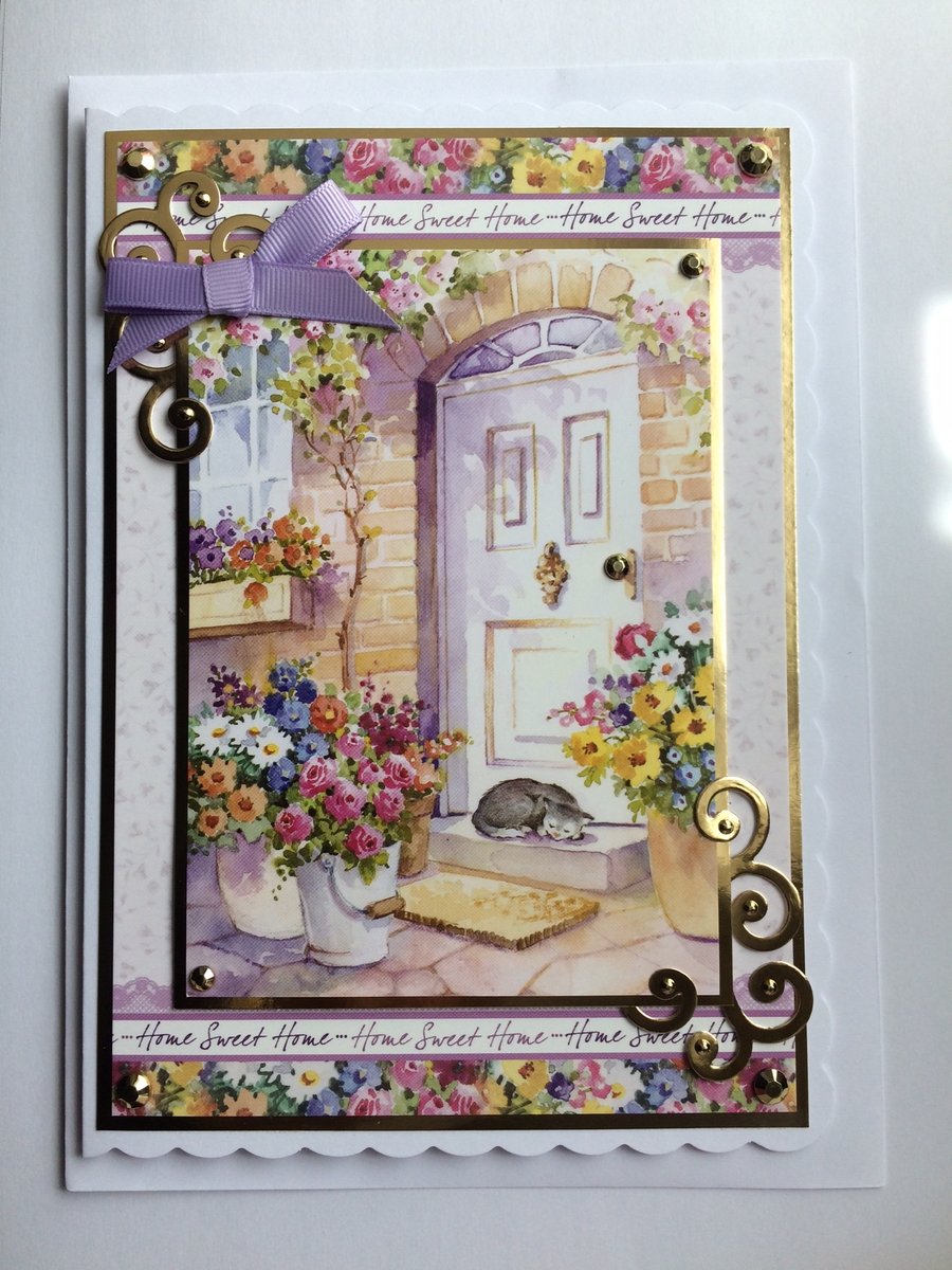 New Home Card Home Sweet Home Country House Cat Luxury 3D Handmade