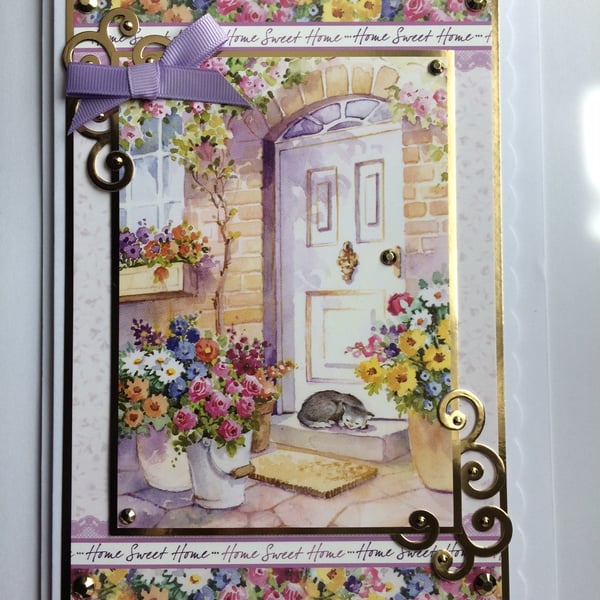 New Home Card Home Sweet Home Country House Cat Luxury 3D Handmade