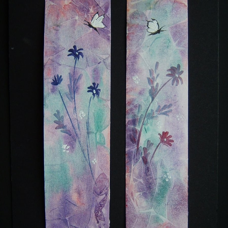 set of TWO hand painted fantasy bookmarks ref 240