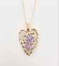 Pressed Flower Heart Pendant Necklace
