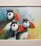 Atlantic Puffins original Watercolour Painting - Image 1