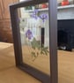 Pressed Blue Geranium Botanical Art in a Glass & wood floating frame - Image 5