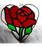 Red Rose Heart Suncatcher Stained Glass 012 - Image 3