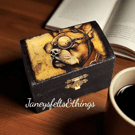 Steam punk wood trinket box