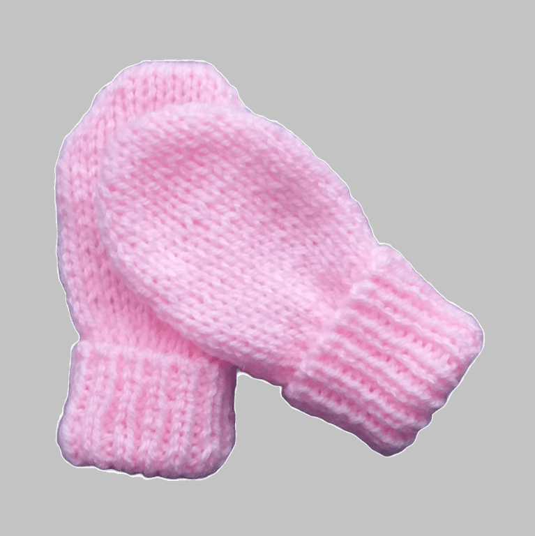 KNITTING PATTERN PDF Preemie Pink Mittens