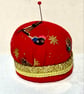 Festive robin fabric pattern weight and pin cushion - Image 1