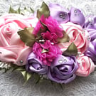 Handmade Satin Rose Hair Clip, Scottish Thistle Hair Accessory, Bridal Hair Clip