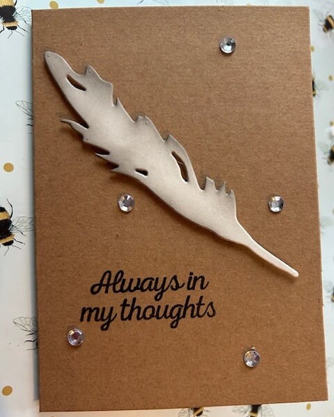 Kraft handcrafted sympathy cards thinking of you always in my thoughts.
