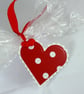 Handmade red and white spotty heart gift tags - Image 5