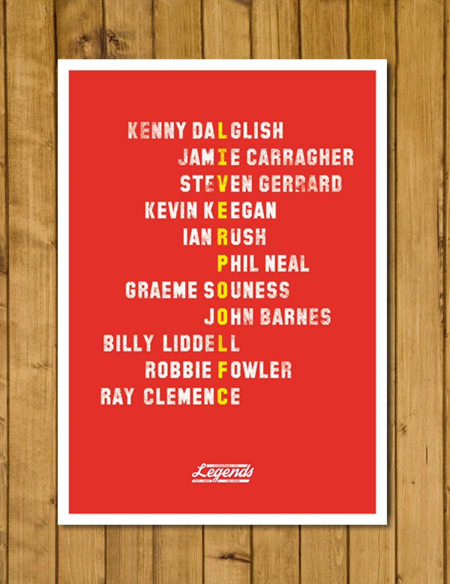 Liverpool Legends - Dalglish - Gerrard - Football Art - Various Sizes