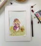 March Bunny - Rabbit art - Children's room decor