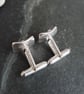 Square cufflinks, Recycled silver, Fathers day gift, Hallmarked mens jewellery - Image 8