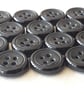 15mm 24L 4H design Solid Black Buttons (polyester) - Image 1